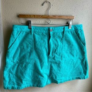 turquoise corduroy lucy and yak mini skirt